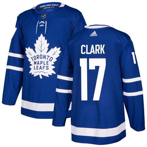 Adidas Toronto Maple Leafs #17 Wendel Clark Blue Home Authentic Stitched Youth NHL Jersey